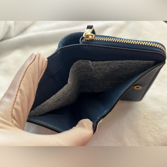 Coach Denim Blue Wallet with Gold Accent - Picture 4 of 5